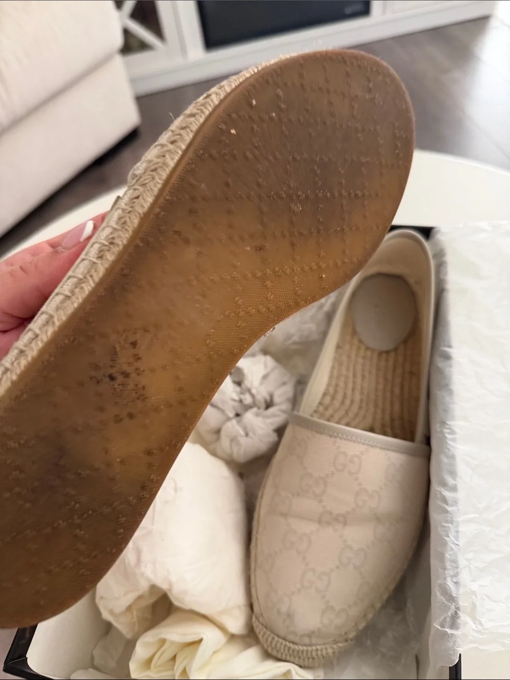 Gucci Beige GG Canvas Espadrilles